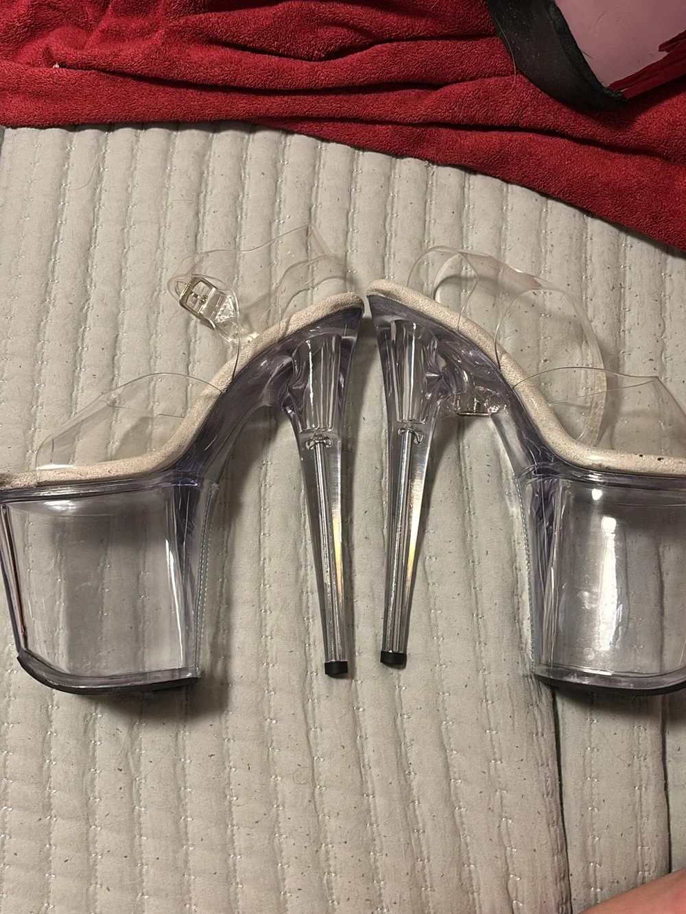 Pleaser Clear Platform Stiletto Sandals - Picture 1 of 4